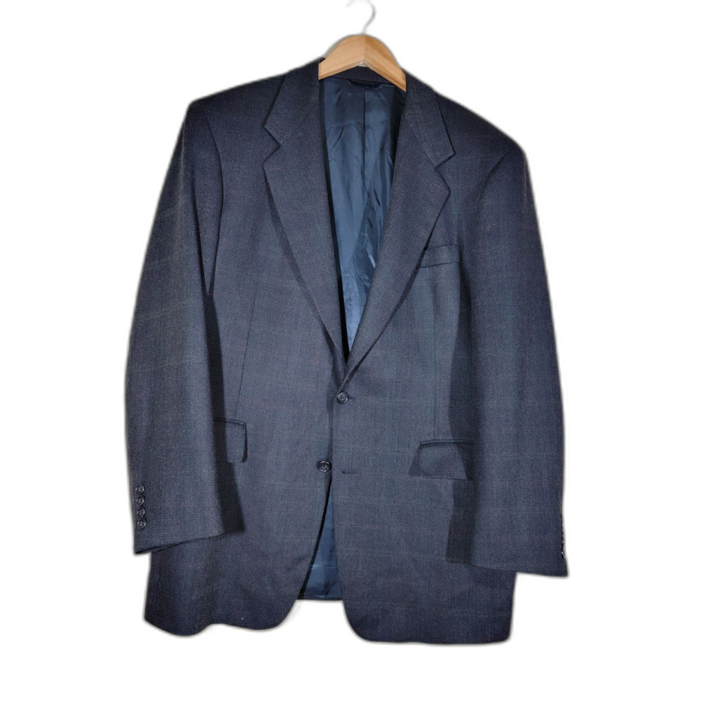 Mark Shale Windowpane Black Suit Jacket Sport Coat Blazer - 42XL